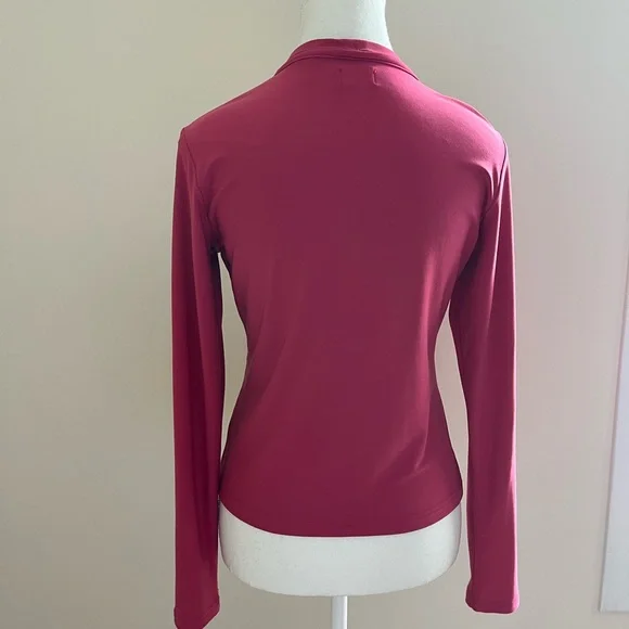 Sympli Raspberry Open-Front Ruffle Cardigan - Picture 4 of 9